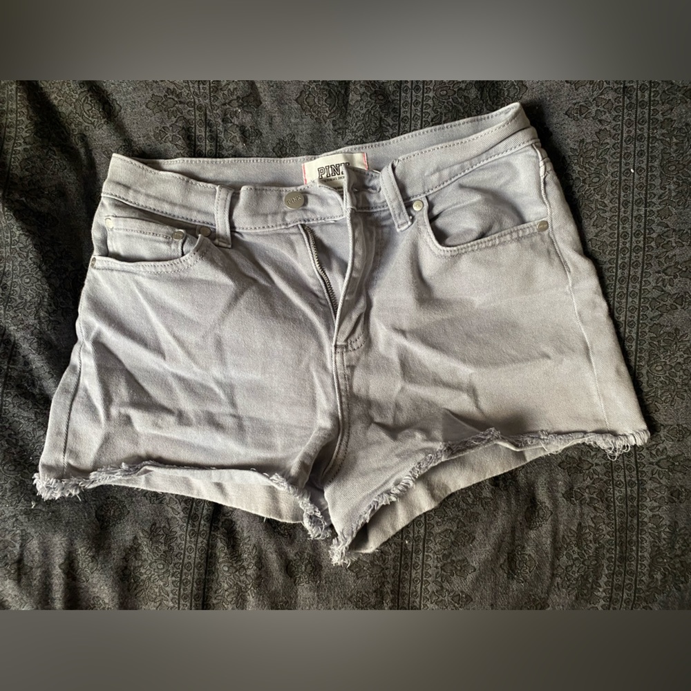 Pink VS grey denim shorts